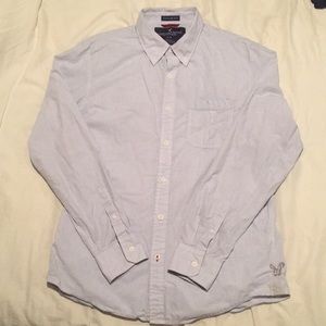 American eagle vintage fit button up blue large
